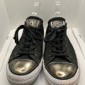 Converse Black and Silver Sneakers with Canvas Material